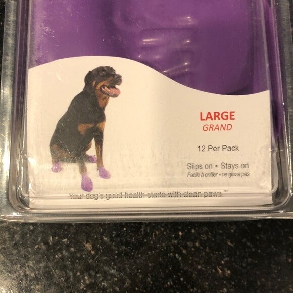 Protex Pawz Large Purple Rubber Dog Boot Boots Reusable Waterproof 12 Pack - Picture 3 of 6